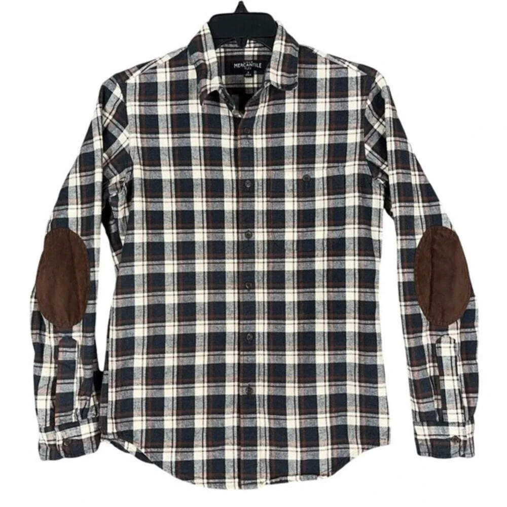 JCrew Shirt Men S Mercantile Flex Suede‎ Patch Workwear Heritage Streetwear